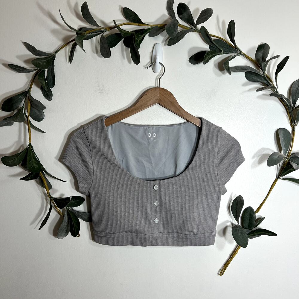 Alo Blissful Henley Bra Top